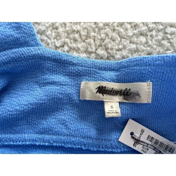 Madewell Cutout Knot-Front Crop Tank Top Oasis Blue Size S - Picture 8 of 11